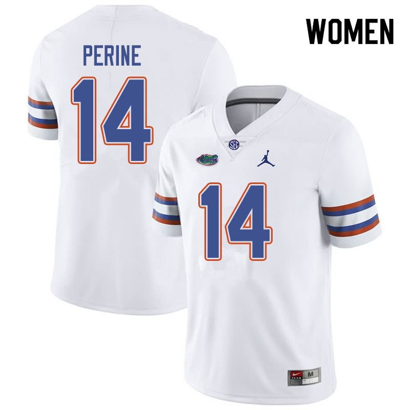 NCAA Florida Gators Lucas Krull Women's #14 Jordan Brand White Stitched Authentic College Football Jersey KEI1464IW